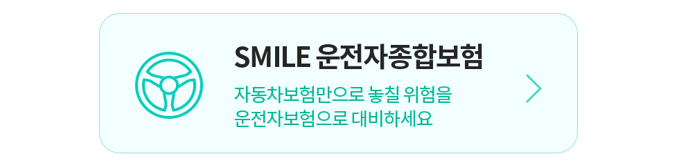 SMILE운전자종합보험 자동차보험만으로 놓칠 위험을 운전자보험으로 대비하세요 상담신청하기