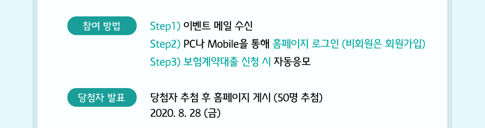 흥국화재 보험계약대출 신청고객 특별 이벤트 참여방법, 당첨자 발표 대체 텍스트 참조
